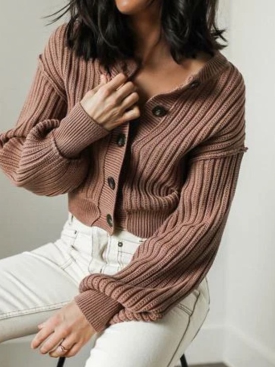 Free People Sweaters - Free People Size Small Cardi Mocha Classic Cardigan Sweater